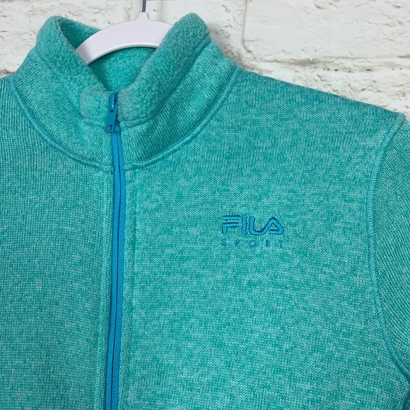 Fila Soft Fleece Lined Blue Full Zip Sweatshirt XL - Picture 3 of 7